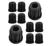 Lurrose Embouts de douille de tige de roulette plastique noir 10 pièces adaptés aux roulettes universelles de chaise pivotante diamètre extérieur 1 po