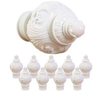 Lurrose Embouts de Tringle à Rideaux 10 Pcs Plastique Blanc Forme Pétale, Butée pour Tringle à Rideaux D'intérieur, Accessoires Décoratifs pour Fenêtres et Stores, Compatibles pour Maison