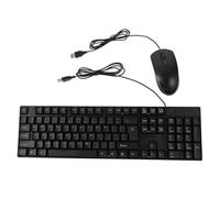 Lurrose Ensemble Clavier et Souris Filaire Silencieux pour Pc, Bureau et Jeu, Clavier Complet Standard USB, Souris Optique Ergonomique, Accessoires Informatiques Polyvalents, Combo Fiable