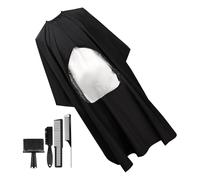 Lurrose Ensemble Coiffure 5 Pièces Noir Cape Imperméable Ajustable, Peignes Professionnels Résistants et Brosse à Barbe Douce, Kit Coiffure pour Salon et Usage Domestique, Protection