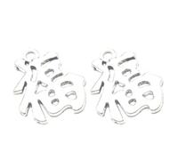 Lurrose Ensemble de 10 Pendentifs à Breloques en Alliage Argenté Caractères Chinois Fu, Fabrication de Bijoux Diy, Finition Fine, Forme Unique pour Porte-clés et Bracelets