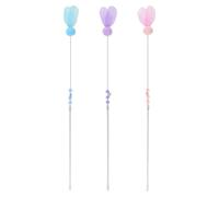 Lurrose Ensemble de 3 Bâtons à Taquiner pour Chaton Plumage Colorées en PVC et Fil d'acier, Jouets Interactifs pour Exercice Stress du Chat