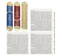 Lurrose Ensemble de 3 Mezouzas avec Parchemin pour Porte - Étui à Mezouza de Jérusalem - Couvercle Casher en Métal - Parchemin de Bénédiction Juive Traditionnelle Inclus, Idéal pour Une