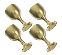 Lurrose Ensemble de 4 Calices en Cuivre Or Vintage, Gobelets Décoratifs Élégants à Pied Haut pour Dégustation et Rassemblements, Accessoire de Vin Rétro
