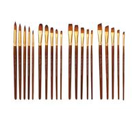 Lurrose Ensemble de 5 Pinceaux Peinture Manche en Bois et Poils en Nylon Bicolores, pour Peinture à L'huile et Maquillage du Visage en Église