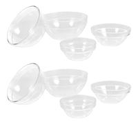 Lurrose Ensemble de 8 Bols en Acrylique Transparent pour Huiles Essentielles, Bols en Plastique Résistants pour Soins du Visage et Massages, Usage Professionnel et Domicile, Lot
