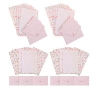Lurrose Ensemble de Papeterie 4 Packs Papier à Lettres A5 Décoratif 3 Enveloppes et 6 Feuilles Motif Fleurs et Animaux, Papier Multi-Usage pour Fournitures de Bureau et Articles de Fête