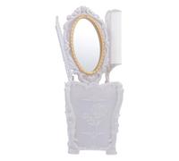 Lurrose Ensemble Peigne de Massage du Cuir Chevelu Anti-statique Miroir Portable Blanc Élégant en Pvc, Kit Coiffure Femme pour Salon et Usage Quotidien, Accessoire Beauté Pratique et