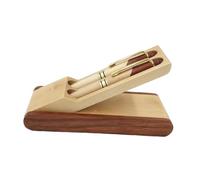 Lurrose Ensemble Stylos En Bois Rouge 3 Pièces Stylo-plume Stylo à Bille Boîte Présent Papeterie De Bureau Usage Quotidien