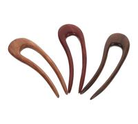 Lurrose Épingle à Cheveux Vintage en Bois Lot de 3 Forme U 11,5 CM pour Femmes Accessoires Chignon Mariage et Sorties