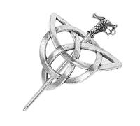 Lurrose Pinces à cheveux celtiques Pinces à cheveux en métal avec bâtons Vintage Silver Silver Sticks 1 Set