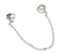 Lurrose Épingle à Col de Chemise Broche en Perles et Chaîne Délicate, Accessoire Mode Féminin pour Vêtements, Clip Bijou Élégant pour Chemise, Veste et Robe, Décoration Vestimentaire