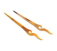Lurrose Épingles à Cheveux Baguette Chinoise pour Chignon en Corne de Buffle Naturelle 2pcs Accessoires Coiffure Élégants pour Femmes, pour Fête D'anniversaire