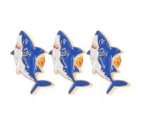Lurrose Épingles à Mode Broche Requin Dessin Animé Mignon en Alliage de Zinc Facile à Utiliser pour Fixer Vêtements et Paquet à Dos Accessoire pour Diverses Occasions Lot de 3