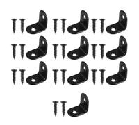 Lurrose Équerres de Fixation Noires en Acier Inoxydable 18 Pièces, Solides et Faciles à Utiliser, Angle Droit 90°, Accessoires pour Meubles et Coffres