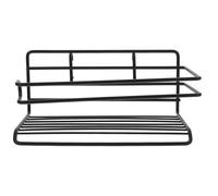 Lurrose Étagère Murale sans Perçage en Métal Noir, Kit D'organisation pour Panneau Perforé, Support Multifonction Crochets Gain de Place, Rangement Bureau, la Cuisine et Garage,