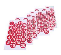 Lurrose Étiquettes Adhésives Numérotées Rondes 1-100, Autocollants Pvc Étanches 5 Cm, Étiquettes de Taille pour Vêtements et Organisation Bureau, Usage Multifonction à Domicile et