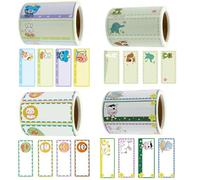 Lurrose Étiquettes Autocollantes Nom Garçon et Filles 1200 Pièces sur 4 Rouleaux, Design Auto-adhésif, Facile à Appliquer et Retirer, pour Maternelles et Classes