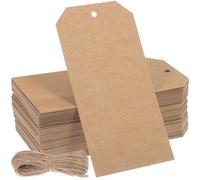Lurrose Étiquettes Kraft Multifonctions en Papier avec Ficelle de Jute Lot de 200 pour Projets DIY et Étiquetage
