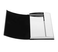 Lurrose Étui à Cartes de Visite en Métal PU Noir, Design Courbe | Protection Anti-rayures, Format Compact, pour Cartes Bancaires et Pièces D'identité, Bureau ou Salons