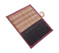Lurrose Étui Enroulable en Toile Résistante Support en Bambou pour Pinceaux D’Art Aquarelle et Calligraphie, Grand Organisateur Portable pour Outils Artistiques, Paquet à Pinceaux