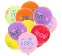 Lurrose Facile à Gonfler Lot de 100 12 Pouces Ballons en Latex Design Unique et Couleurs Assorties Couleur Aléatoire pour Décoration de Fête Nouvel An 2025 pour