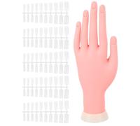 Lurrose Fausse Main d'Entraînement en Silicone Embouts d'Ongles pour Pratique Manucure DIY et Accessoires Nail Art