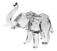 Lurrose Figurine Éléphant Cristal Naturel Compact Décoration Bureau Élégante Sculpture Polie Lisse Symbole de Sagesse et Fidélité Ornement Artisanal pour Maison