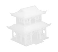 Lurrose Figurine Miniature de Pagode Chinoise en Résine 7,5x7x5,6 Cm pour Décoration Zen et Bonsaï, Ornement Micro-Paysage Élégant et Design Gain de Place