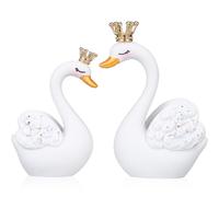 Lurrose Figurines Cygne Résine Décorations Élégantes pour Table Bureau et Tableau de Bord Ornements Nobles pour Fêtes et Cadeaux
