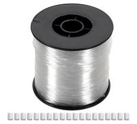 Lurrose Fil de Pêche Invisible Nylon 200 M 0,6 MM 60 Manchons Aluminium Suspendre d'Objets Décoratifs et Cadres Photo Polyvalent pour Usage Domestique