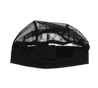 Lurrose Filet à Cheveux en Maille de Nylon Respirant et Élastique pour Fabrication de Perruques, Bonnet Réglable en Dentelle Noire pour Femme