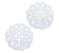 Lurrose Filet à Chignon Élastique Fait Main avec Strass, Lot de 2 Filets à Cheveux pour Danseuses de Ballet, Snood Bleu Crocheté, Accessoire Léger et Adaptable pour Patinage et