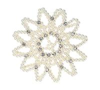 Lurrose Filet élastique pour cheveux - Fait à la main - Avec perles - Pour ballet et - Blanc