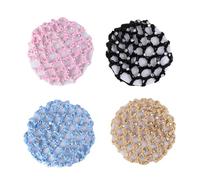 Lurrose Filets à Cheveux Élastiques pour Chignon 4 Pcs en Maille Légère et Respirante, Accessoires Coiffure pour Danse, Sport et Coiffage Professionnel