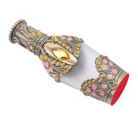 Lurrose Flacon de Parfum Rechargeable 35 ML Hexagonal en Pierre Jaune, Flacon D'essence du Moyen-Orient, Petites Bouteilles Vintage pour Huiles Essentielles et Voyage