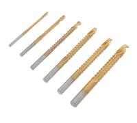 Lurrose Foret à Scie Spirale 6 Pièces en Acier Rapide Hss, Mèches à Rainurer Dentelées 5-8 Mm pour Menuiserie, Perçage Bois, Métal et Plastique, Coffret Résistant pour Bricolage
