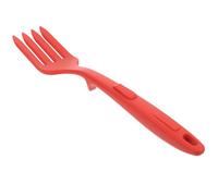 Lurrose Fourchette à Pâtes Cuisine en Silicone Rouge, Grosse Fourchette Ergonomique Antiadhésive, Lavable et Résistante la Chaleur pour Nouilles Sautées, Ustensile Pratique pour Usage