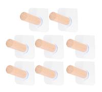 Lurrose Gain de Place en Bois Khaki sans Perçage 8 Crochets Adhésifs Lisse Lot de 8 pour Chapeaux et Sweats à Capuche pour et Métalliques