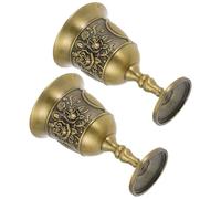 Lurrose Gobelets à Boire en Alliage de Zinc Vintage Lot de 2, Coupe à Vin Originale Design Royal, Mini Verres Portables pour Fêtes Médiévales et Présents Amateurs de Vin