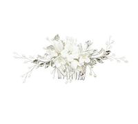 lurrose grains en verre peigne du poil Fleur en Céramique Blanche bijouterie Mariage du poil peigne du côté broche pour le cheveux accessoires de Mariage bonnets pour femmes filles