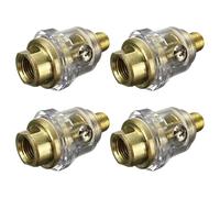 Lurrose Graisseur Pneumatique Compact 1/4, Lot de 4 Pièces, Lubrificateur D'air Étanche pour Outils Pneumatiques, Mini Huileur pour Atelier, Réparation Automobile et Bricolage, Entretien