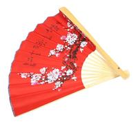 Lurrose Grand Éventail Chinois Mural Pliant 50x90 Cm, Décoration Murale Fleur de Prunier, Accessoire Photo et Déco Intérieure, Ventilateur Suspendu Style Asiatique pour Maison