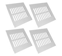 Lurrose Grille D’Aération Carrée en Alliage D’Aluminium 150 MM Lot de 4 Pièces Ventilation pour Placard Armoire et Meuble à Chaussures Couvercle de Grille Compacte pour Contrôle du