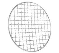 Lurrose Grille de Cuisson Ronde en Acier Inoxydable pour Barbecue Portable | Maille Ronde Argentée, Légère et Résistante, pour Camping et Cuisson Extérieure, Passe au Lave-vaisselle