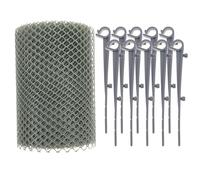 Lurrose Grille de Protection pour Gouttière 6 M X 16 Cm Maille Hexagonale Gris avec Crochets Couvre-gouttière à Micro-mailles Feuilles Filet Filtre Gouttière pour Toiture Clips Protection