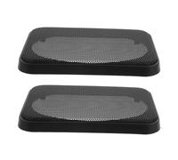 Lurrose Grille de Protection Rectangulaire pour Haut-Parleur de Voiture 162 X 113 CM Cache-Poussière Métallique Noir 2 Pièces Protection Renforcée pour Caisson de Basses Auto