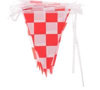 Lurrose Guirlande de 20 Drapeaux de Course en Polyester, Décoration Chic et Pratique pour Fête à Thème ou Match, Longueur Environ 7m, Design Simple et Coloré
