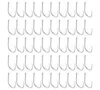 Lurrose Hameçons de pêche en Acier Carbone Argent, 100 pièces, conçus pour la pêche en rivière et Eau salée, équipés de Crochets spéciaux à Pointe Rapide pour Poissons