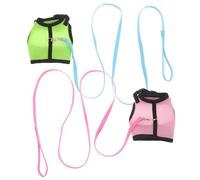 Lurrose Harnais et Laisse pour Petits Animaux en Maille Respirante Lot de 2 Harnais Ajustable Anti-Fugue pour Lapins Chiots et Cochons D’Inde pour Promenades et Voyages